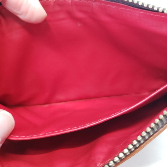 Dooney And Burke Wristlet Wallet Brown Clutch Pouch Leather Small Quality Logo - Picture 5 of 9